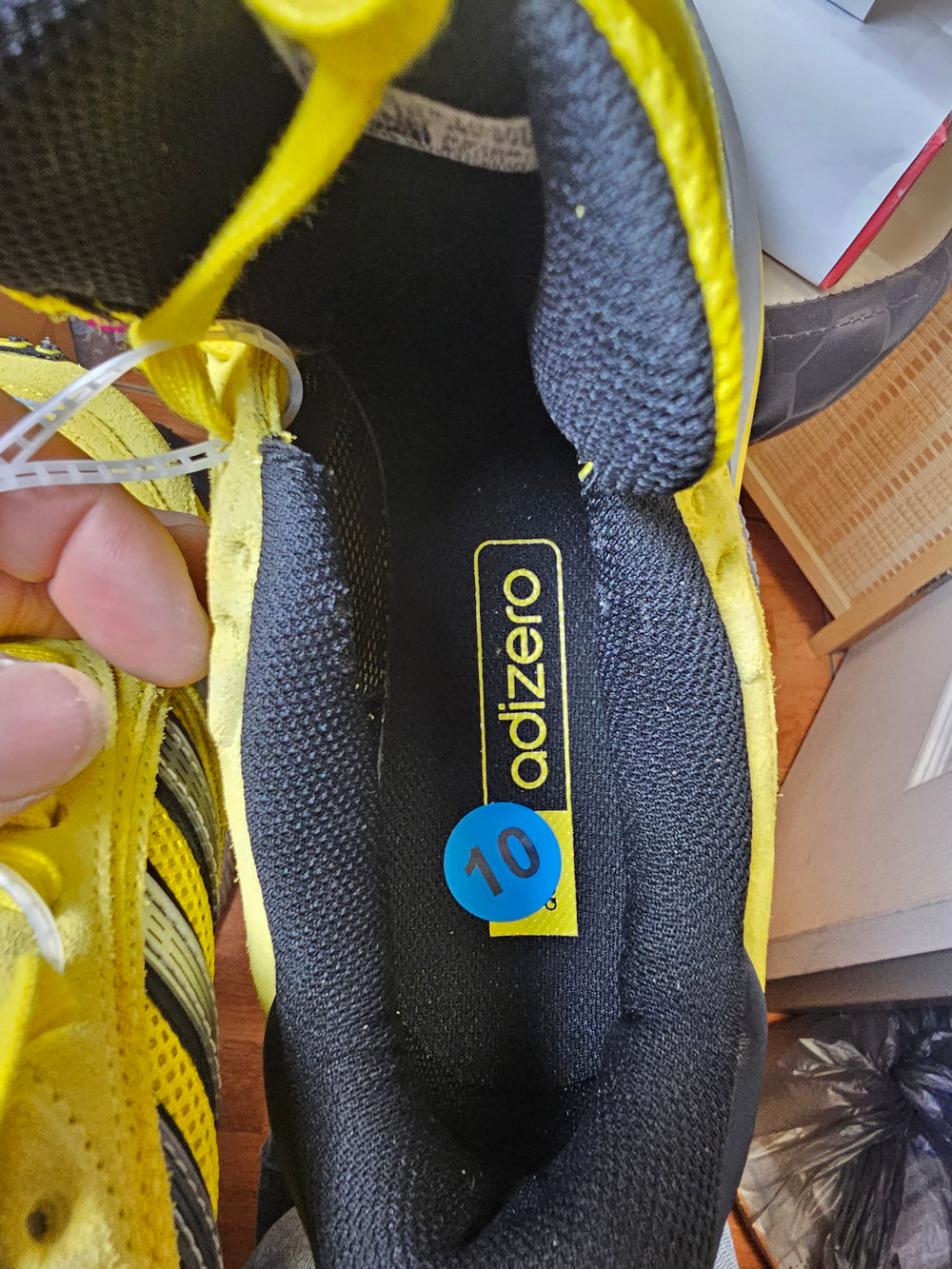 Adidas Adizero Goukana JP7177 Yellow Light Yellow Men's Running Shoes Size 10.5