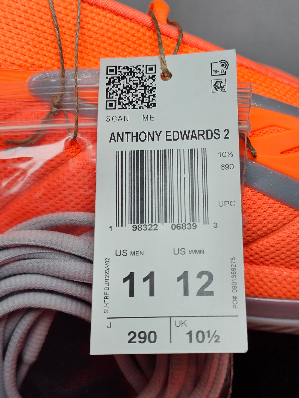 Adidas AE 2 All-Star Orange Silver KK1390 size 11 Anthony Edwards