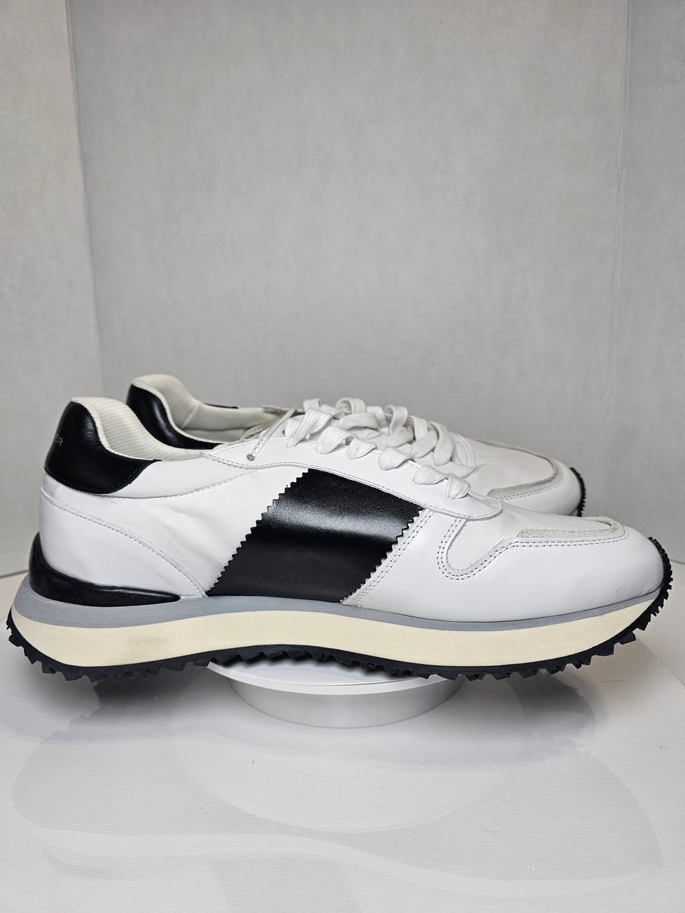 Kurt Geiger London Regan Sneakers Black White Leather Men's EU 42 UK 8 US 9
