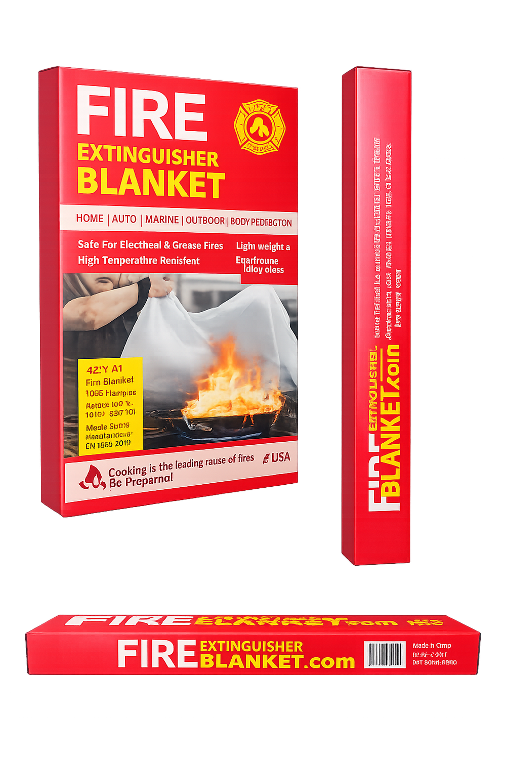 2 Fire Blanket 40x40 (2 pcs) Fiberglass Flame Retardant Kitchen Safety NEW