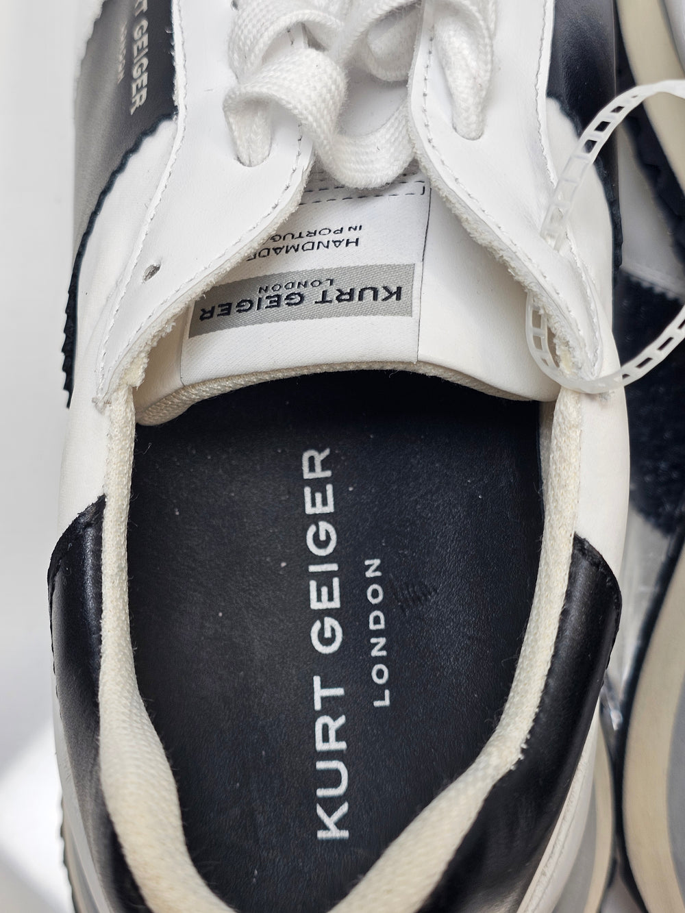 Kurt Geiger London Regan Sneakers Black White Leather Men's EU 42 UK 8 US 9