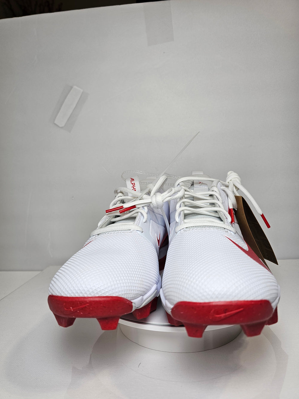 Nike Alpha Huarache 4 Elite Baseball Cleats White Red FN0028-102 Men's Size 11