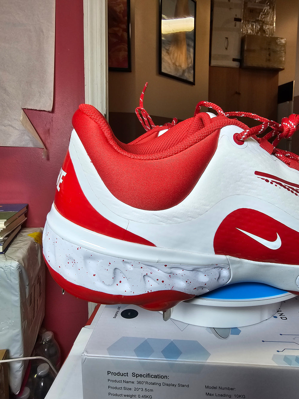 Nike Alpha Huarache Elite 4 Low Baseball Cleats Red White Men's 16 FD2745-109