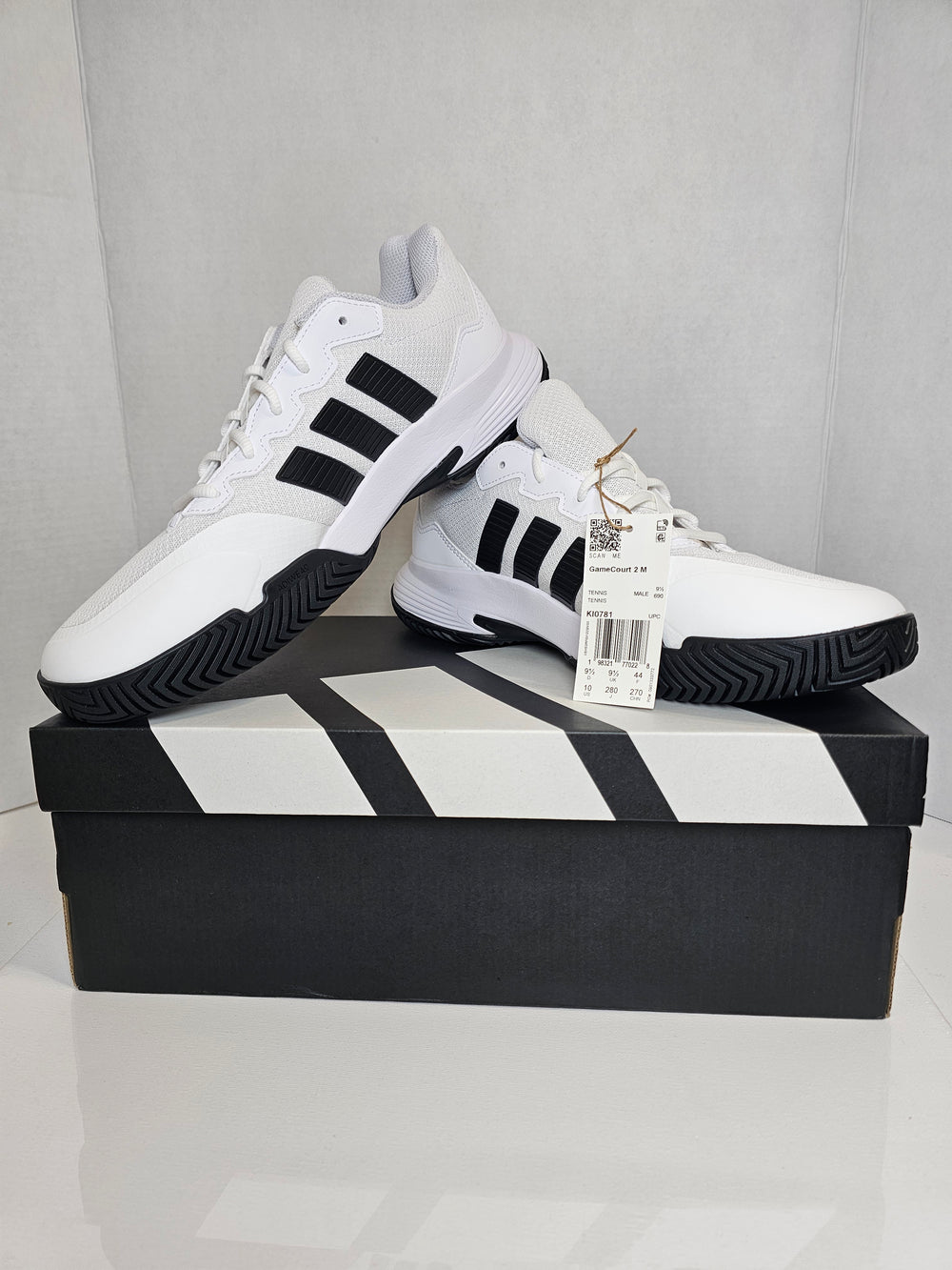 adidas GameCourt 2 M Men's Tennis Shoes Size 10 White Black KI0781 New