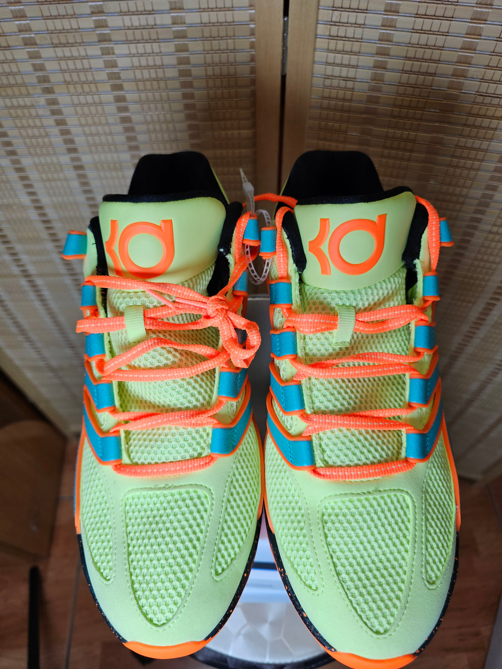 Nike KD 18 Easy Money Basketball Shoes Volt Orange Blue HV1993-301 Men 12