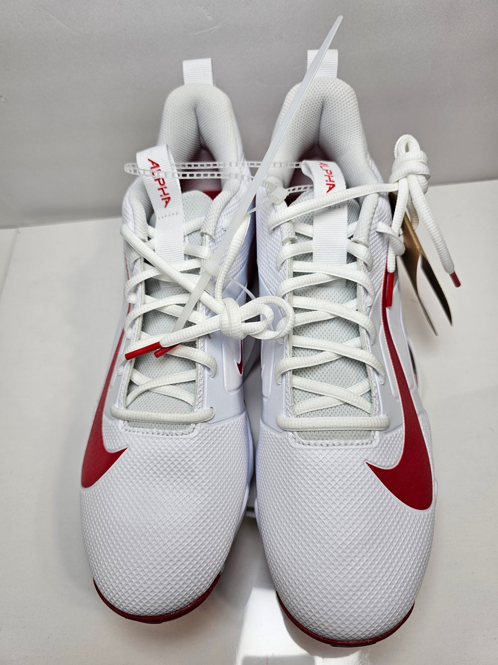 Nike Alpha Huarache 4 Elite Baseball Cleats White Red FN0028-102 Men's Size 11