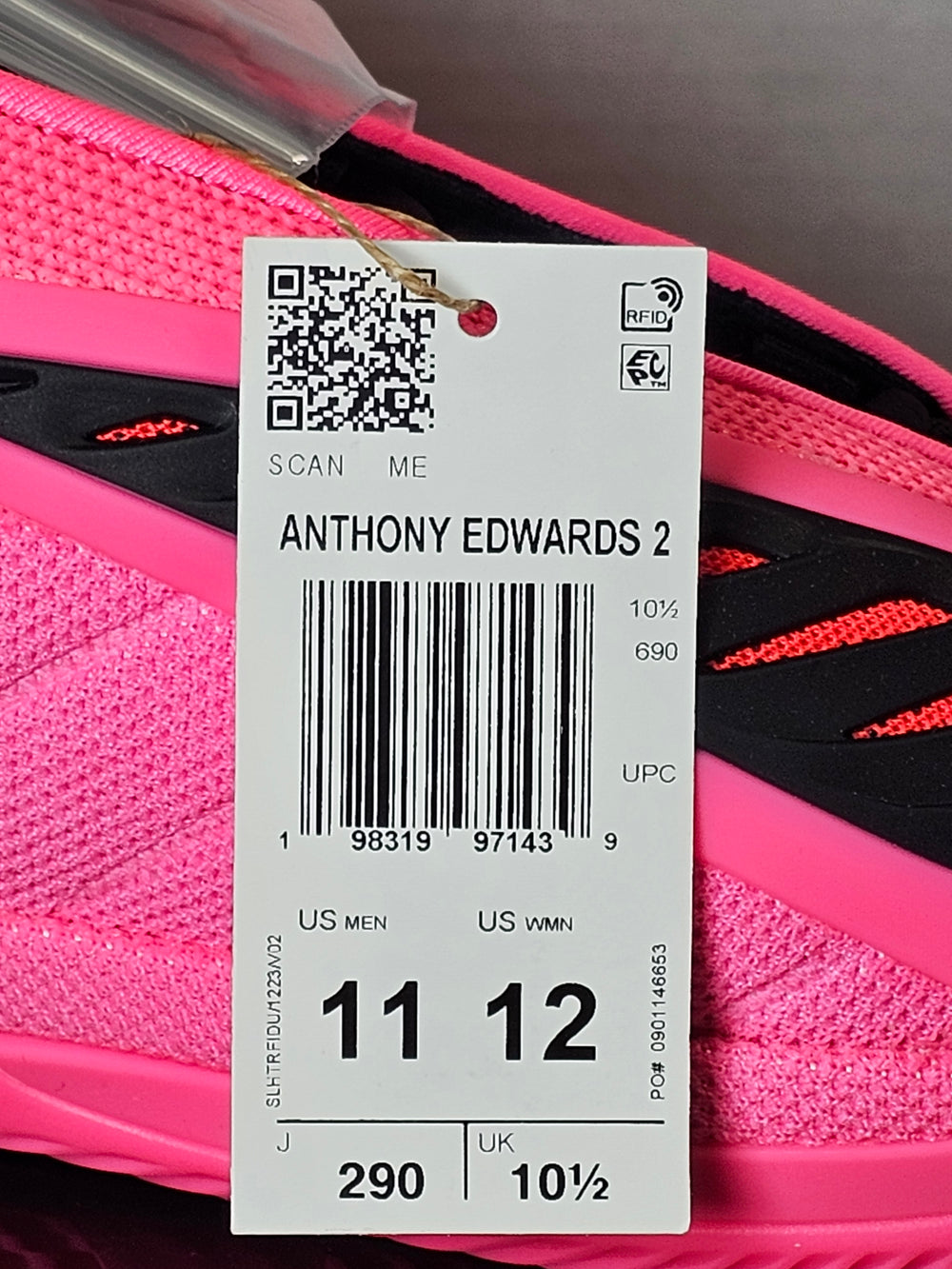 adidas AE 2 Anthony Edwards Lucid Pink Black KJ2363 Men's Size 11 New