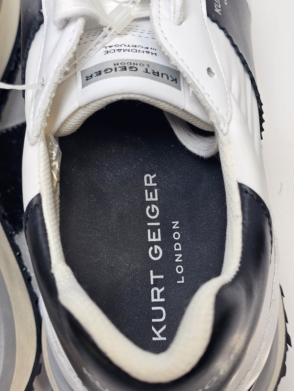 Kurt Geiger London Regan Sneakers Black White Leather Men's EU 42 UK 8 US 9