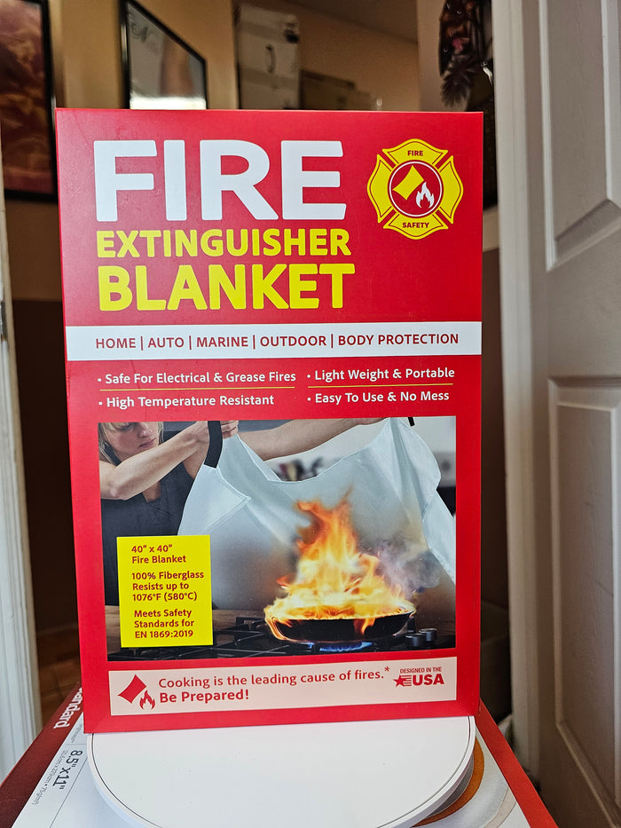 2  Fire Blanket 40x40 (2 pcs) Fiberglass Flame Retardant Kitchen Safety NEW