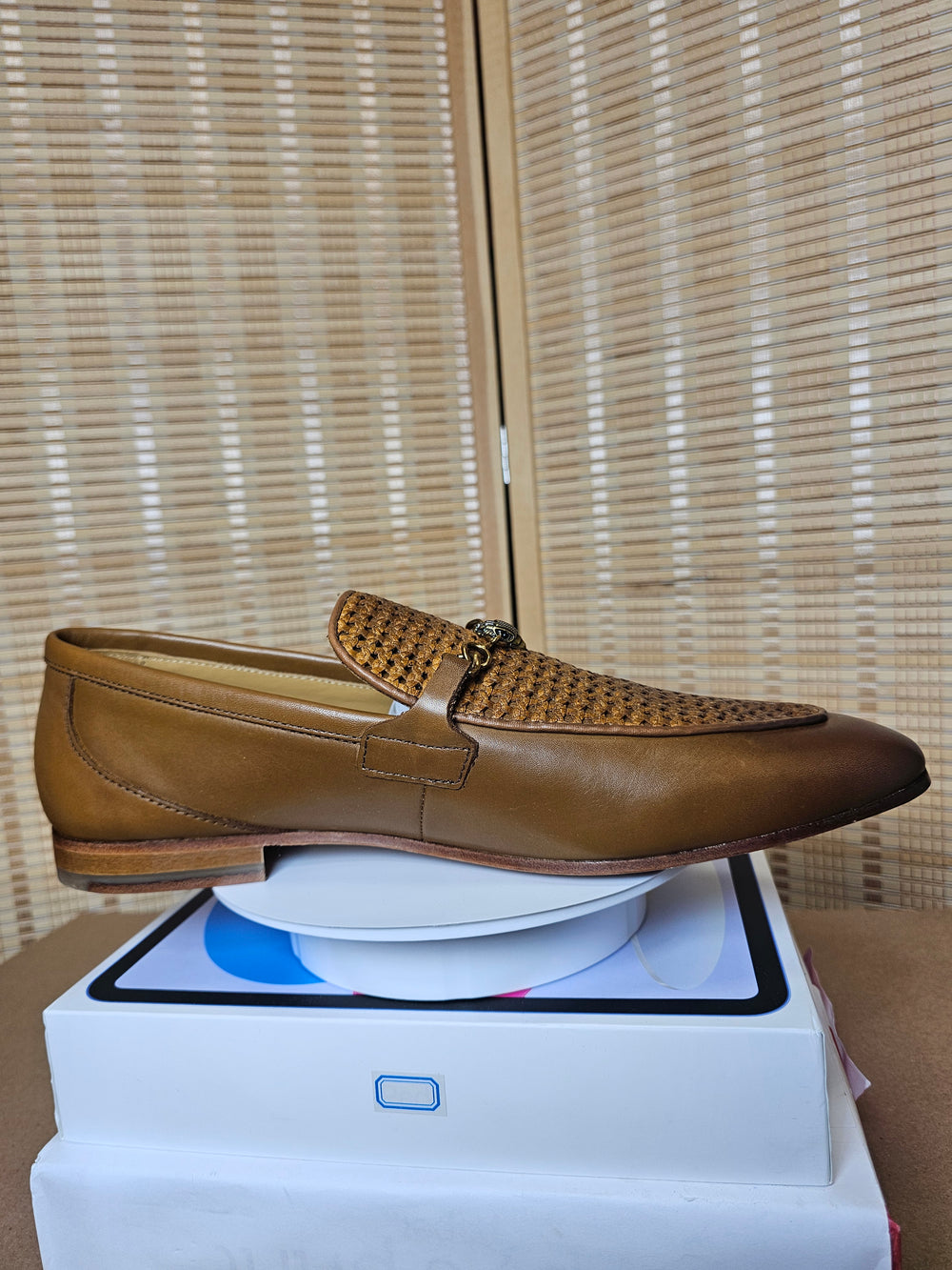 Kurt Geiger London Ali Woven Bit Loafers Men's Brown Leather US 11 EU 45 Portuga