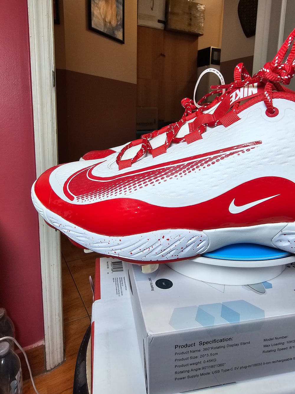 Nike Alpha Huarache Elite 4 Low Baseball Cleats Red White Men's 16 FD2745-109