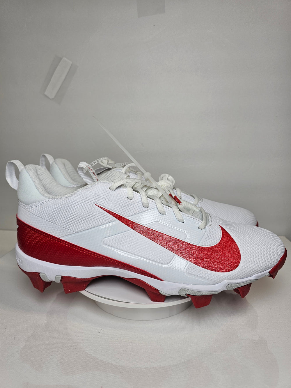 Nike Alpha Huarache 4 Elite Baseball Cleats White Red FN0028-102 Men's Size 11