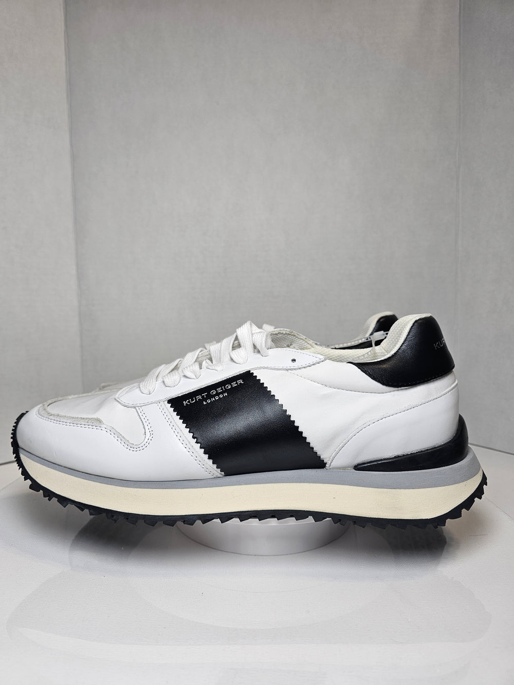 Kurt Geiger London Regan Sneakers Black White Leather Men's EU 42 UK 8 US 9