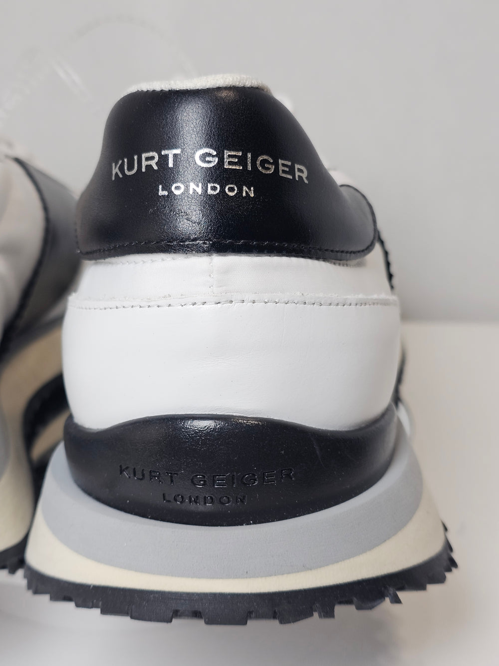 Kurt Geiger London Regan Sneakers Black White Leather Men's EU 42 UK 8 US 9