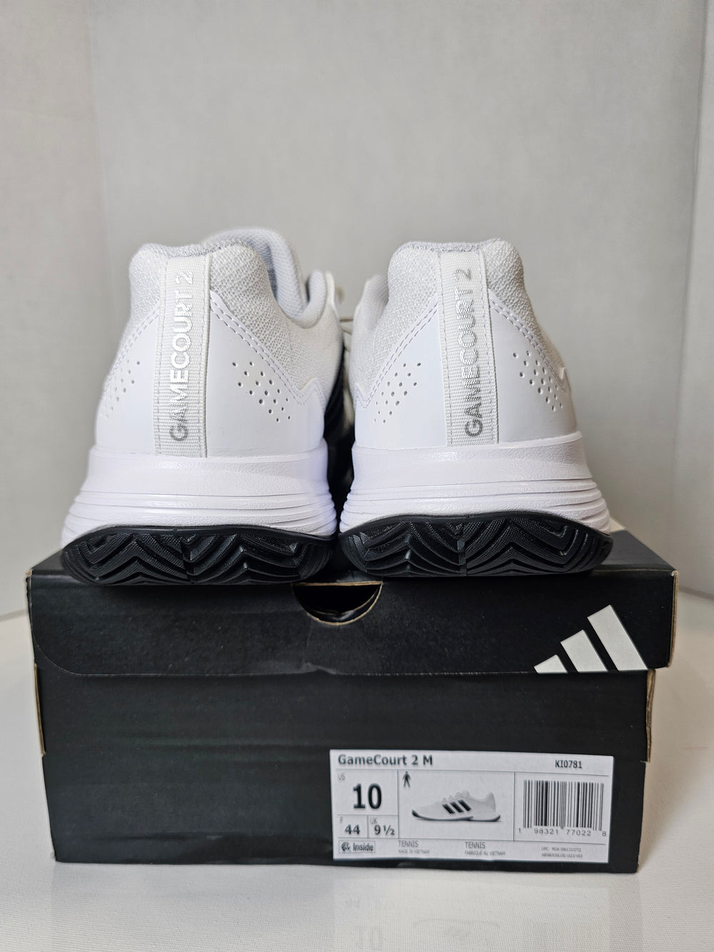 adidas GameCourt 2 M Men's Tennis Shoes Size 10 White Black KI0781 New
