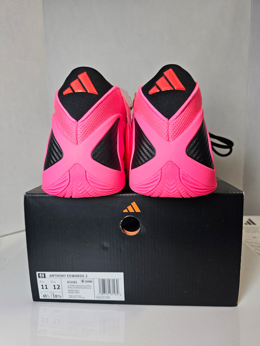 adidas AE 2 Anthony Edwards Lucid Pink Black KJ2363 Men's Size 11 New