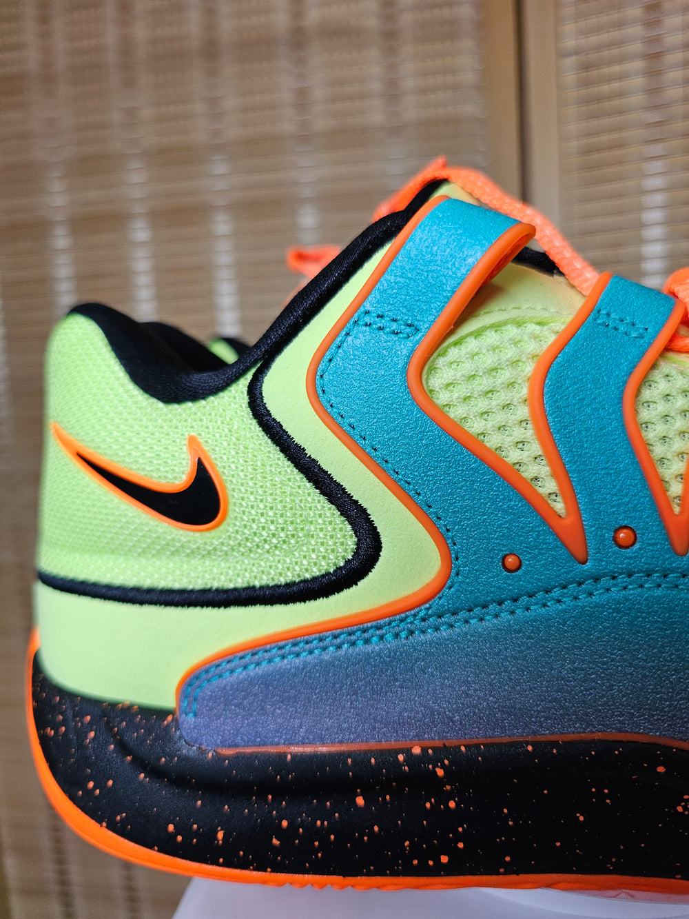 Nike KD 18 Easy Money Basketball Shoes Volt Orange Blue HV1993-301 Men 12