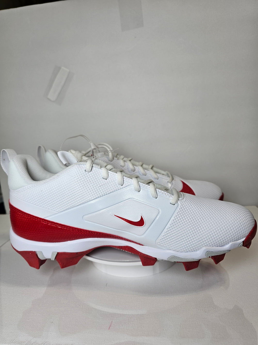 Nike Alpha Huarache 4 Elite Baseball Cleats White Red FN0028-102 Men's Size 11