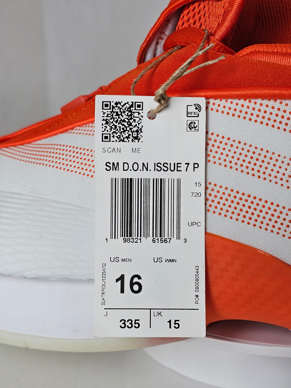 Adidas D.O.N. Issue 7 Performance IH2007 White Orange Men's 16 NWT