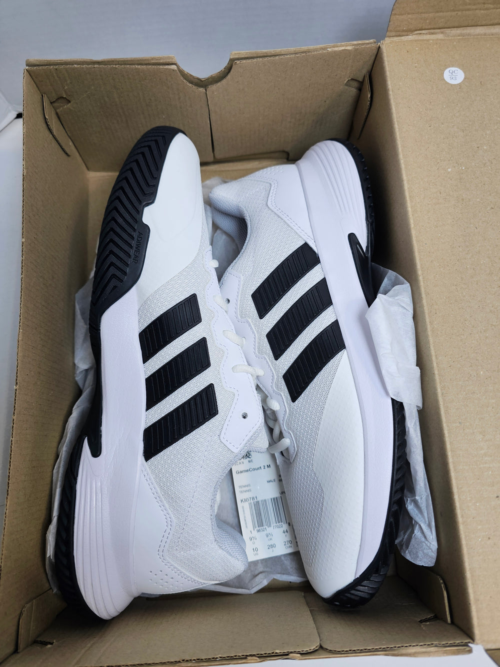 adidas GameCourt 2 M Men's Tennis Shoes Size 10 White Black KI0781 New