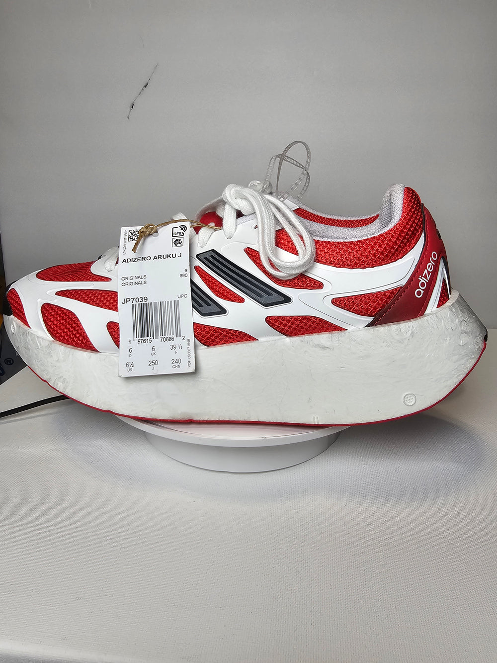 adidas Adizero Aruku J JP7039 Red White Men's Size 6.5 Lifestyle Sneakers NWT
