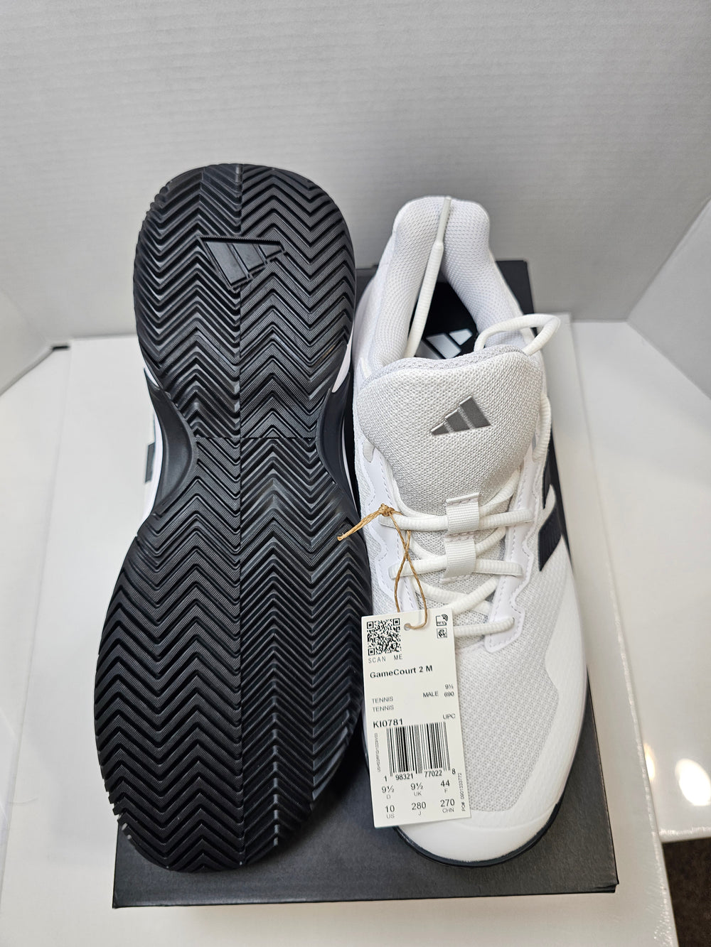 adidas GameCourt 2 M Men's Tennis Shoes Size 10 White Black KI0781 New