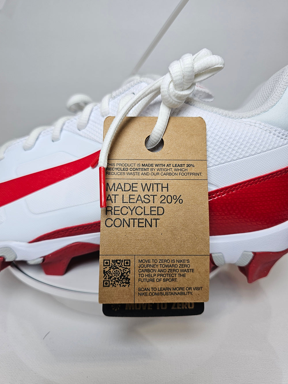 Nike Alpha Huarache 4 Elite Baseball Cleats White Red FN0028-102 Men's Size 11