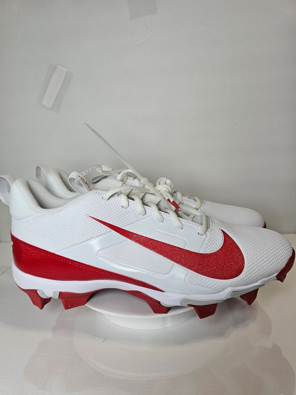Nike Alpha Huarache 4 Elite Baseball Cleats White Red FN0028-102 Men's Size 11
