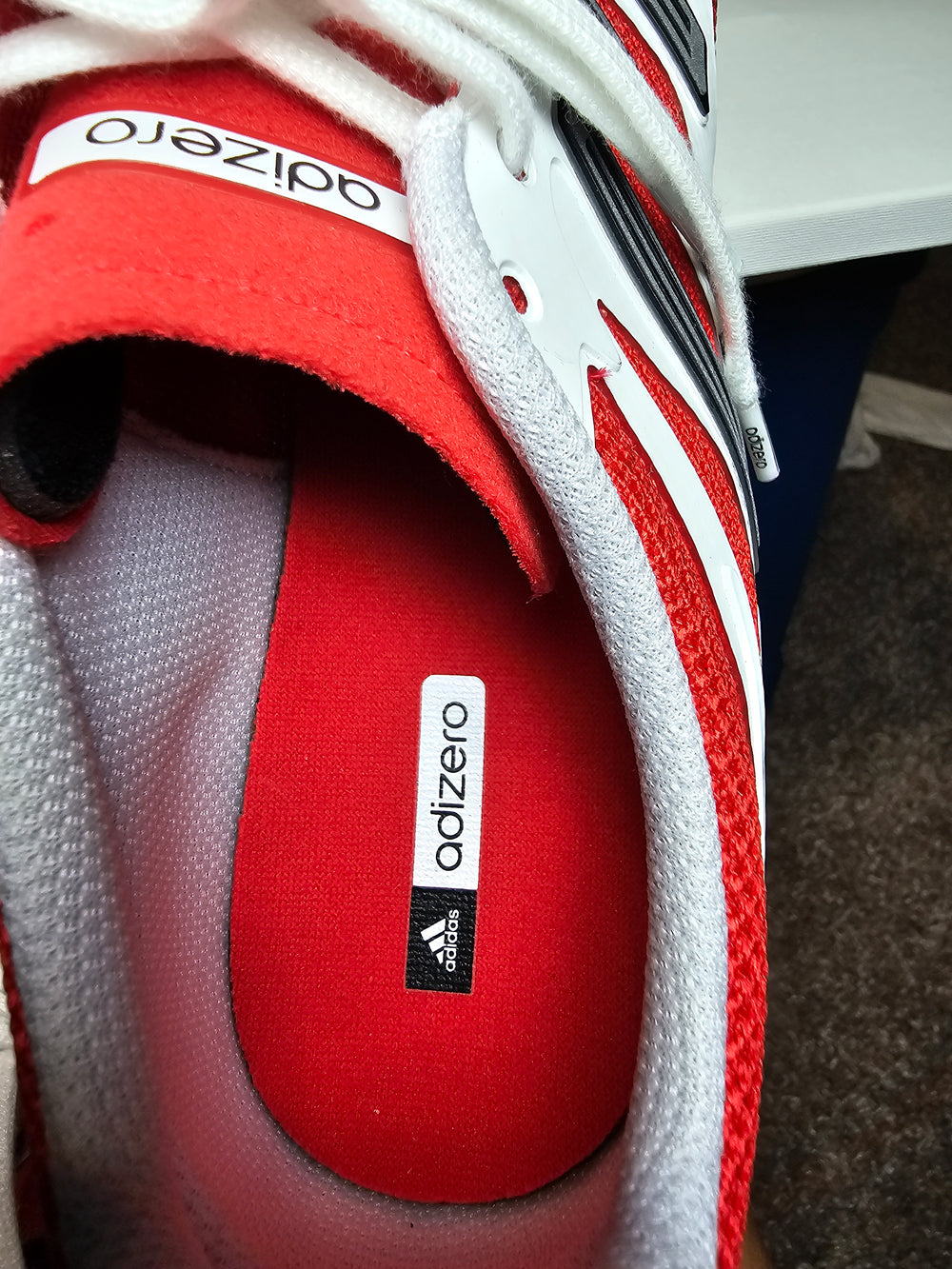 adidas Adizero Aruku J JP7039 Red White Men's Size 6.5 Lifestyle Sneakers NWT
